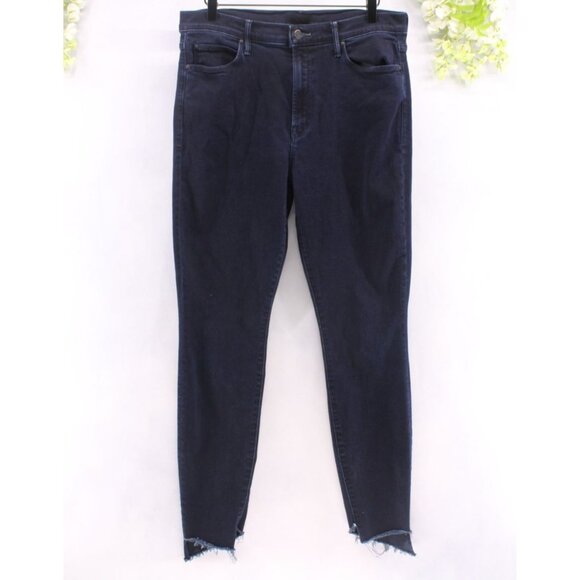 Mother Women's The Stunner Zip Two Step Fray Holding Hands Indigo Blue Sz 31 - Picture 1 of 11